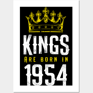 kings are born 1954 birthday quote crown king birthday party gift Posters and Art